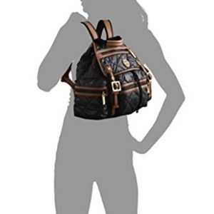 Tory Burch Black Nylon Alice Backpack w. Tan Trim